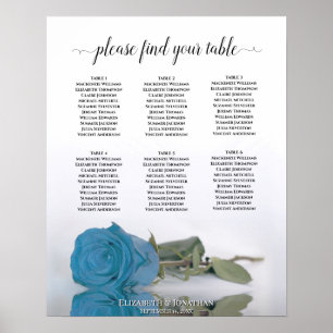 Poster Gráfico de Assentos de Casamento Mesa 6 - Turques