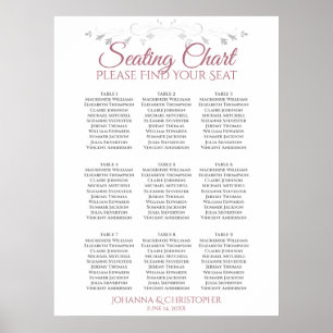 Poster Gráfico de Assentos de Casamento Mesa Elegante 9 