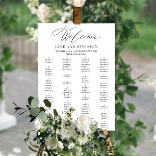 Poster Gráfico de Assentos de Casamento Minimalista com L