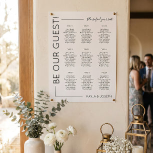 Poster Gráfico de assentos de Casamento Minimalista de 9 