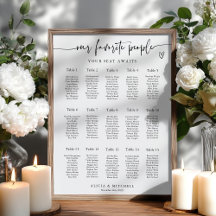 Gráfico de Assentos de Casamento Minimalista Moder