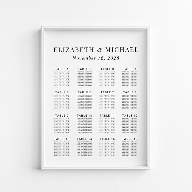 Poster Gráfico de Assentos de Casamento Minimalista para  (Criador carregado)