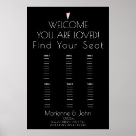 Poster Gráfico de Assentos de Casamento Minimalista Român