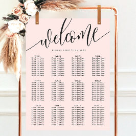 Poster Gráfico de Assentos de Casamento Minimalista Rosa