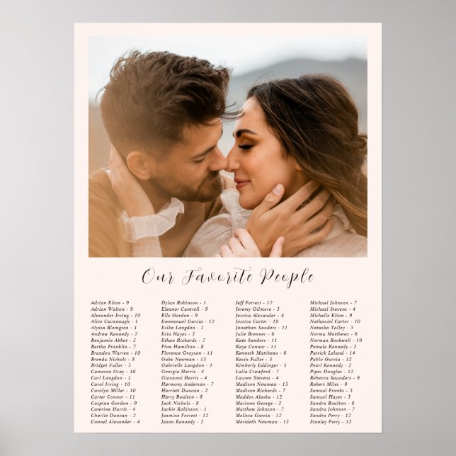 Poster Gráfico de Assentos de Casamento Moderno Terroso N (Frente)