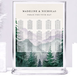 Poster Gráfico de Assentos de Casamento na Floresta da Mo