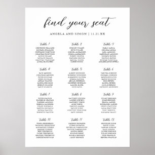 Poster Gráfico de Assentos de Casamento Neutro Moderno El