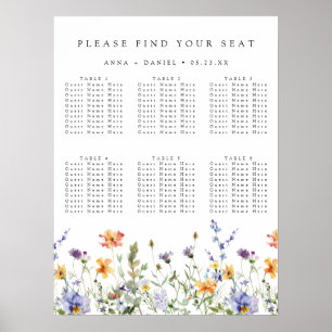 Poster Gráfico de Assentos de Casamento no Jardim de Flor