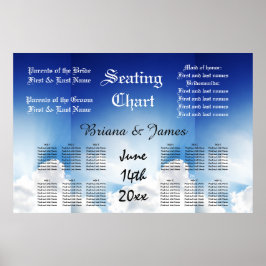 Poster Gráfico de Assentos de Casamento Noiva Noivo Convi
