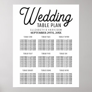 Poster Gráfico de Assentos de Casamento Preto e Branco Mi