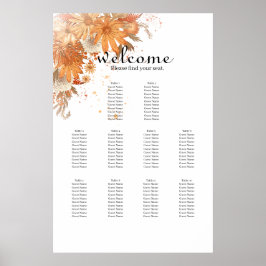 Poster Gráfico de Assentos de Casamento Primavera Verão F