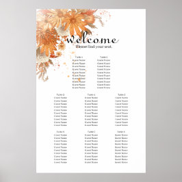 Poster Gráfico de Assentos de Casamento Primavera Verão F