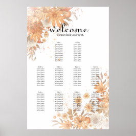 Poster Gráfico de Assentos de Casamento Primavera Verão F
