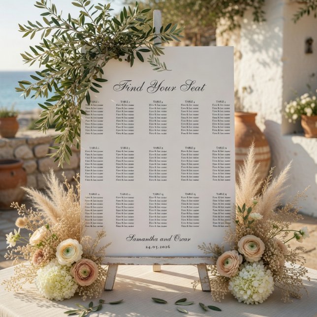 Poster Gráfico de Assentos de Casamento Ramo de Oliveira  (Criador carregado)