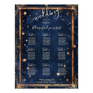 Póster Gráfico de Assentos de Casamento Romance da Noite