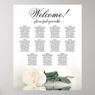 Poster Gráfico de Assentos de Casamento Rosa Branco Marfi