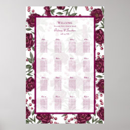 Poster Gráfico de Assentos de Casamento Rosa Marrom