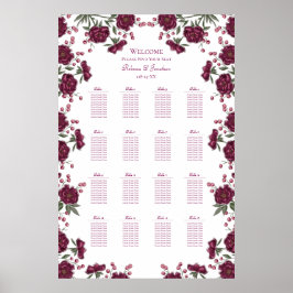 Poster Gráfico de Assentos de Casamento Rosa Marrom