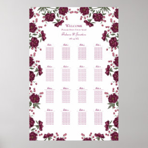 Poster Gráfico de Assentos de Casamento Rosa Marrom