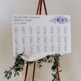 Poster Gráfico de Assentos de Casamento Roxo Modelo