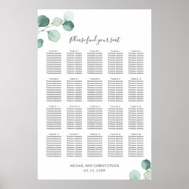 Poster Gráfico de Assentos de Casamento Rústico com Verde
