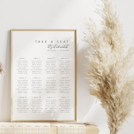 Poster Gráfico de Assentos de Casamento Simples Elegante