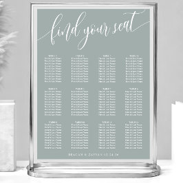 Poster Gráfico de Assentos de Casamento Simples em Sage P