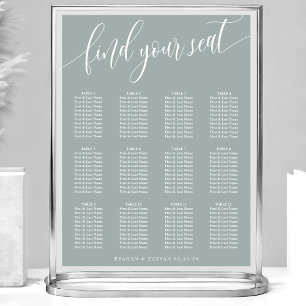Poster Gráfico de Assentos de Casamento Simples em Sage P