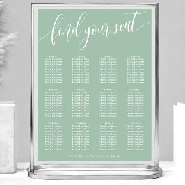 Poster Gráfico de Assentos de Casamento Simples em Tons d