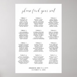 Poster Gráfico de Assentos de Casamento Simples Minimalis