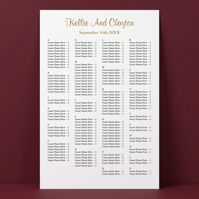 Poster Gráfico de Assentos de Casamento Simples para 160  (Criador carregado)