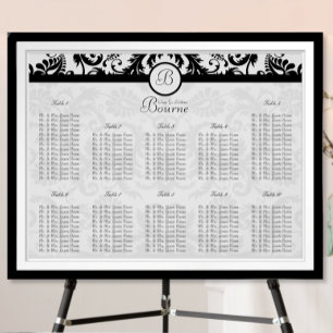 Poster Gráfico de Assentos de Casamento tema damasco Pre