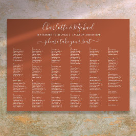 Poster Gráfico de Assentos de Casamento Terracotta 200 No