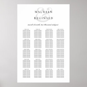 Poster Gráfico de Assentos de Casamento Tradicional Elega