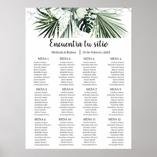 Poster Gráfico de assentos de casamento verde (Frente)