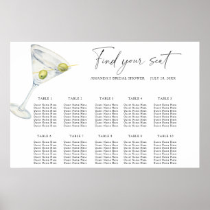 Poster Gráfico de assentos de Casamentos com Cocktail Sec