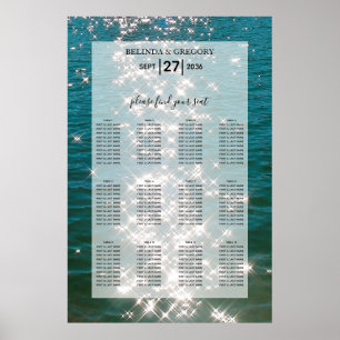 Poster Gráfico de Assentos de Casamentos de Água do Mar