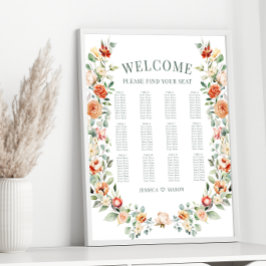 Poster Gráfico de assentos de casamentos do jardim de cor