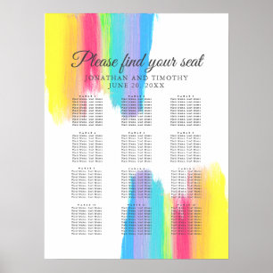 Poster Gráfico de Assentos de Casamentos Elegantes com A