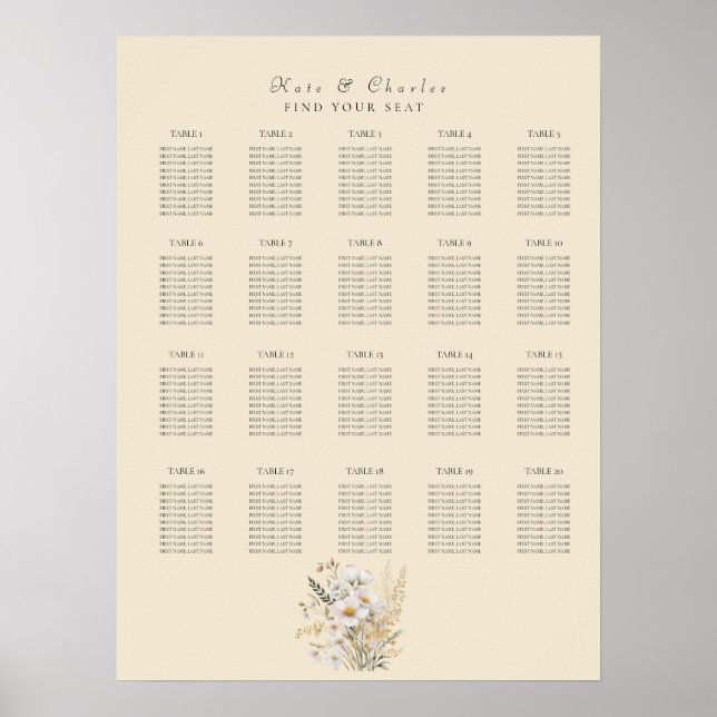 Poster Gráfico de assentos de Código Qr Personalizado de  (Frente)