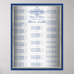 Poster Gráfico de Assentos de Convidado para Casamento Az
