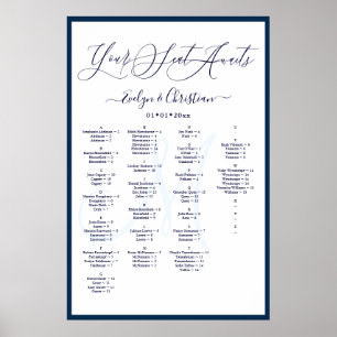 Poster Gráfico de Assentos de Cores DIY Monogram Modern S