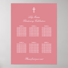 Poster Gráfico de Assentos de Cristal Rosa 6 Mesa