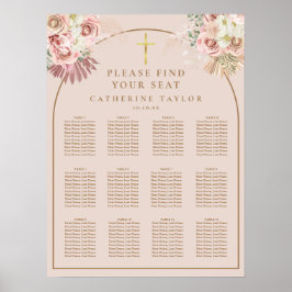 Poster Gráfico de Assentos de Evento Cristão com Grama da
