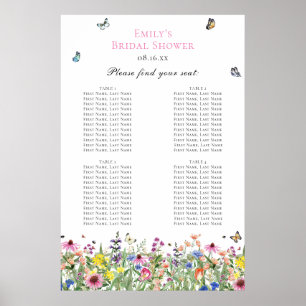 Poster Gráfico de Assentos de Flor Selvagem de Verão