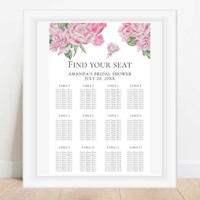 Poster Gráfico de assentos de flores aquarela (Criador carregado)