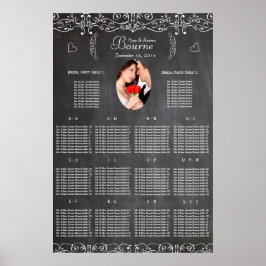 Poster Gráfico de Assentos de Foto de Quadro Negro Modern