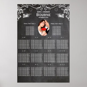 Póster Gráfico de Assentos de Foto de Quadro Negro Modern