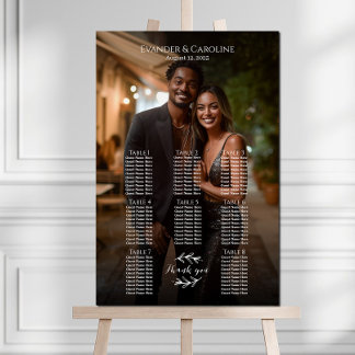 Poster Gráfico de assentos de fotos elegantes 8 mesas