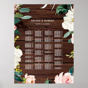 Poster Gráfico de Assentos de Madeira Rústica por Ordem A